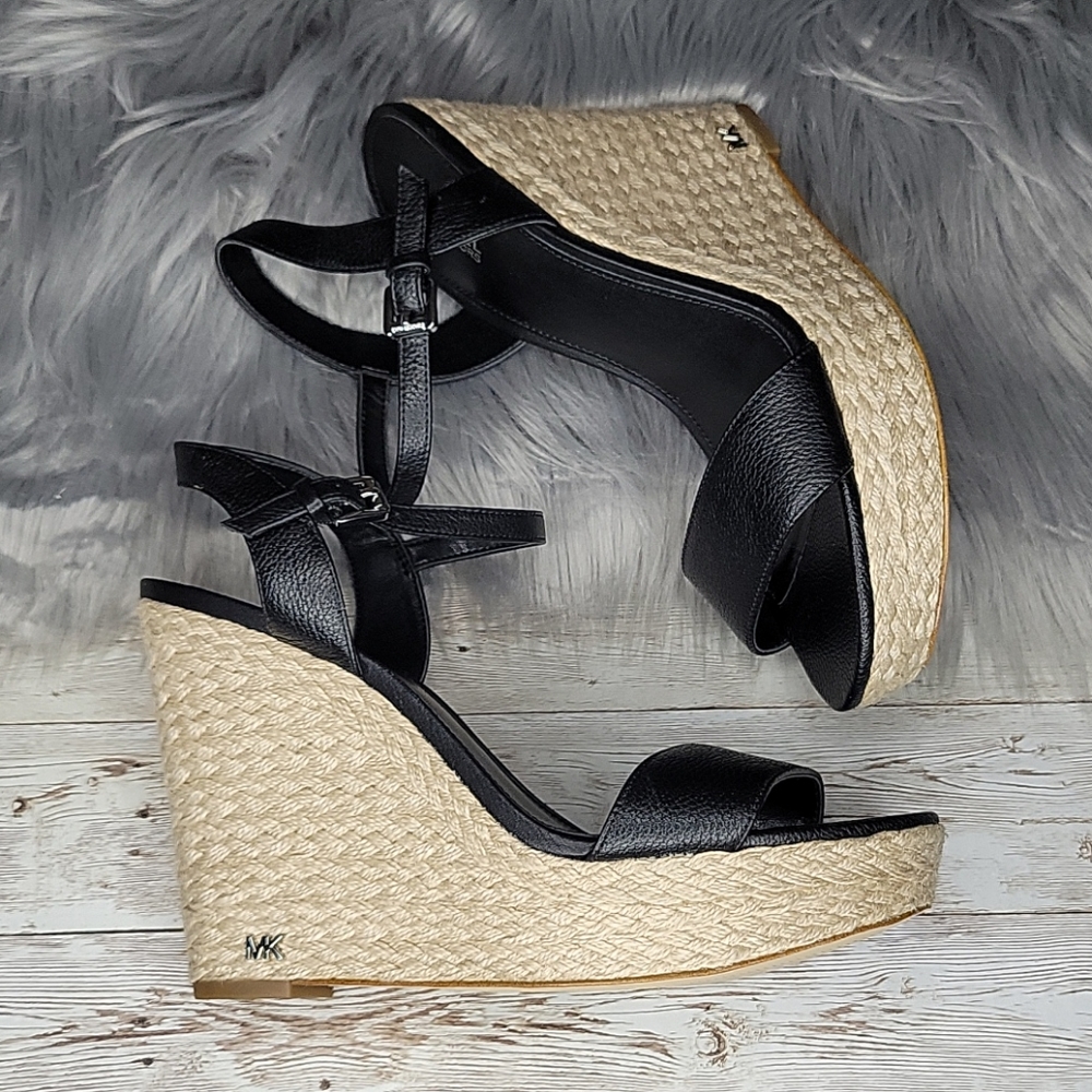 Michael Kors Black and Tan Wedges - Picture 4 of 10